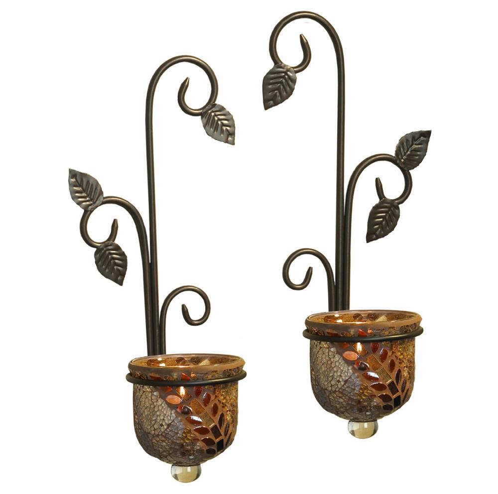 Iron Decorative Wall Votive Holder Set