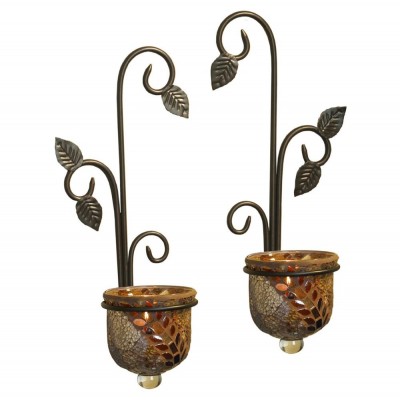 Iron Decorative Wall Votive Holder Set